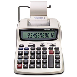 Victor 1208-2 Two-Color Compact Printing Calculator, Black/Red Print, 2.3 Lines/Sec (VCT12082) View Product Image