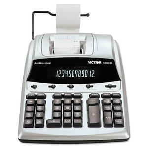 Victor 1240-3A Antimicrobial Printing Calculator, Black/Red Print, 4.5 Lines/Sec (VCT12403A) View Product Image