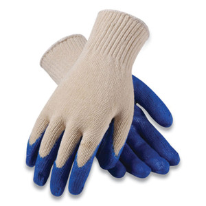 PIP Seamless Knit Cotton/Polyester Gloves, Regular Grade, Large, Natural/Blue, 12 Pairs (PID39C122L) View Product Image
