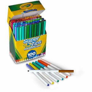 Crayola Super Tips Washable Markers - Conical Marker Point - Washable Product Image 
