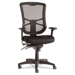 Alera Elusion Series Mesh High-Back Multifunction Chair, Supports Up to 275 lb, 17.2" to 20.6" Seat Height, Black (ALEEL41ME10B) View Product Image