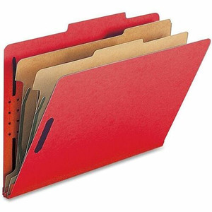 Nature Saver Legal Recycled Classification Folder - 8 1/2" x 14" - 2" for Folder - 2 Divider(s) - 25 pt. - Bright Red Product Image 