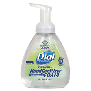 Dial Professional Antibacterial Foam Hand Sanitizer, 15.2 oz Pump Bottle, Fragrance-Free (DIA06040EA) View Product Image