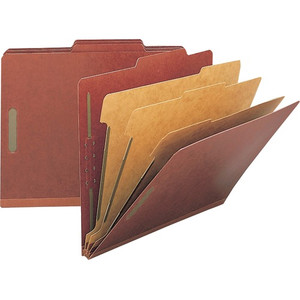 Nature Saver Classification Folders, 3" Exp., Letter, 3 Div, 10/BX, Red (NAT01052) View Product Image