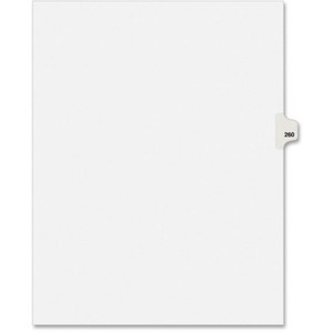 Avery Divider, "260", Side Tab, 8-1/2"x11", 25/PK, White (AVE82476) View Product Image