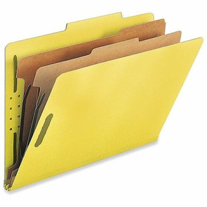 Nature Saver Legal Recycled Classification Folder - 8 1/2" x 14" - 2" for Folder - 2 Divider(s) - 25 pt. - Yellow Product Image 