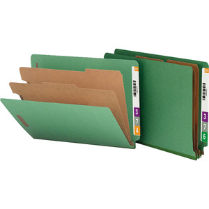 Nature Saver Classification Folders, End Tab, Ltr, 2-Div, 10/BX, Green (NATSP17373) View Product Image