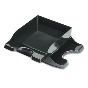 deflecto Docutray Multi-Directional Stacking Tray Set, 2 Sections, Letter to Legal Size Files, 10.13" x 13.63" x 2.5", Black, 2/Pack View Product Image