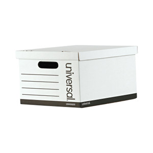 Universal Basic-Duty Economy Record Storage Boxes, Letter/Legal Files, 12" x 15" x 10", White, 10/Carton View Product Image