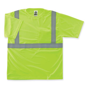 ergodyne GloWear 8289 Class 2 Hi-Vis T-Shirt, Polyester, Lime, Medium, Ships in 1-3 Business Days (EGO21503) View Product Image