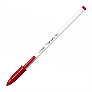 SKILCRAFT Ballpoint Stick Pen, Nonrefillable, Fine Point,12/DZ,Red Ink (NSN0605821) View Product Image