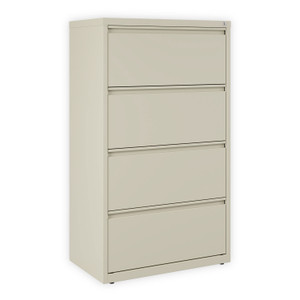 Lateral File, 4 Legal/Letter-Size File Drawers, Putty, 30" x 18.63" x 52.5" (ALEHLF3054PY) View Product Image