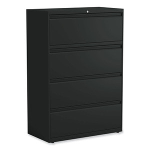 Alera Lateral File, 4 Legal/Letter-Size File Drawers, Black, 36" x 18.63" x 52.5" View Product Image