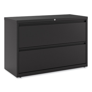 Lateral File, 2 Legal/Letter-Size File Drawers, Black, 42" x 18.63" x 28" (ALEHLF4229BL) View Product Image