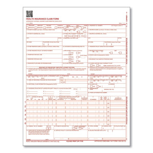 Adams CMS Health Insurance Claim Form, Two-Part Carbonless, 8.5 x 11, 100 Forms Total View Product Image