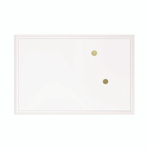 U Brands Magnetic Dry Erase Board with Decor Frame, 30" x 20", White Surface, White Wood Frame View Product Image