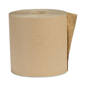 Eco Green Recycled Hardwound Paper Towels, 1-Ply, 8" x 600 ft, 1.6 Core, Kraft, 12 Rolls/Carton View Product Image