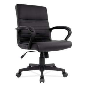Alera Breich Series Manager Chair, Supports Up to 275 lbs, 16.73" to 20.39" Seat Height, Black Seat/Back, Black Base View Product Image