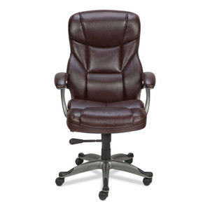 Alera Birns Series High-Back Task Chair, Supports Up to 250 lb, 18.11" to 22.05" Seat Height, Brown Seat/Back, Chrome Base View Product Image