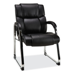 Alera Hildred Series Guest Chair, 25 x 28.94 x 37.8,  Black Seat/Back, Chrome Base (ALEHD4319) View Product Image