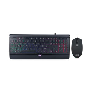 Adesso Backlit Gaming Keyboard and Mouse Combo, USB, Black View Product Image