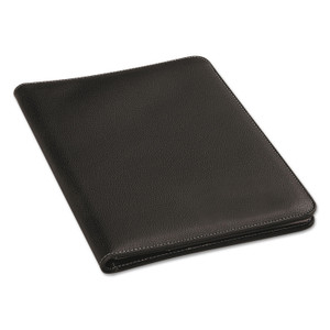 Universal Leather-Look Pad Folio, Inside Flap Pocket w/Card Holder, Black (UNV32660) View Product Image