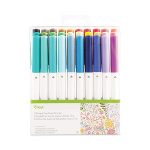 Cricut Ultimate Fine Point Porous Point Pens, Stick, Fine 0.4 mm, Assorted Ink Colors, White Barrel, 30/Set View Product Image