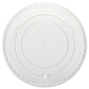 SOLO Straw-Slot Cold Cup Lids, Fits 10 oz Cold Cups, Plastic, Clear, 100/Pack, 25 Packs/Carton View Product Image