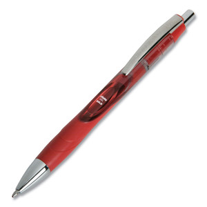 AbilityOne 7520016849429 SKILCRAFT VISTA Gel Pen, Retractable, Bold 1 mm, Red Ink, Translucent Red/Red/Silver Barrel, Dozen (NSN6849429) View Product Image