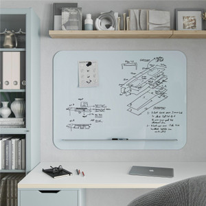 U Brands Magnetic White Glass Dry-Erase Board, 47" X 35" (UBR4849U0001) View Product Image