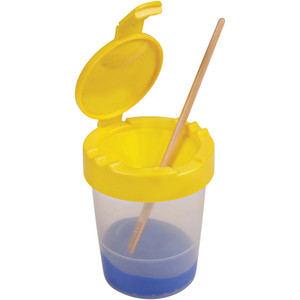 Deflecto Antimicrobial Kids No Spill Paint Cup Yellow View Product Image