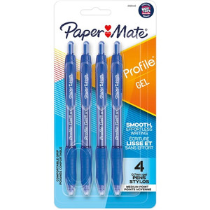 Paper Mate Profile 0.7mm Retractable Gel Pen - 0.7 mm Medium Pen Point - Retractable - Blue Ink - Gel-based Product Image 