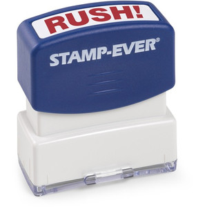 Trodat Pre-Inked RUSH! Stamp - Text Stamp - RUSH! - 1.69" Impression Width x 0.56" Impression Length - 50000 Impression(s) - Blue Product Image 
