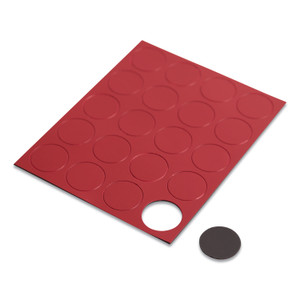 U Brands Heavy-Duty Board Magnets, Circles, Red, 0.75" Diameter, 20/Pack (UBRFM1604) View Product Image