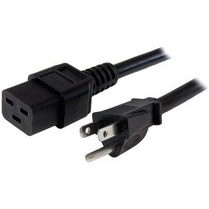 StarTech.com 6ft (1.8m) Heavy Duty Power Cord, NEMA 5-15P to C19, 15A 125V, 14AWG, Computer Power Cord, Heavy Gauge Power Cable Product Image 