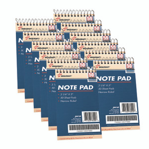 AbilityOne 7530014547392, SKILCRAFT Notepad, Narrow Rule, Blue Cover, 50 White 3.25 x 5.5 Sheets, Dozen View Product Image