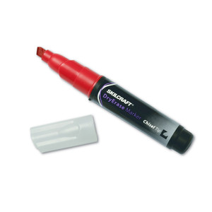 AbilityOne 7520015105661 SKILCRAFT Dry Erase Marker, Broad Chisel Tip, Red, Dozen (NSN5105661) View Product Image