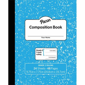 Pacon Composition Book - 24 Sheets - 48 Pages - 9.8" Width x 7.5" Depth - Blue Marble Cover - Durable Cover, Soft Cover Product Image 