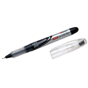 AbilityOne 7520015194373, SKILCRAFT Liquid Impression Porous Point Pen, Stick, Fine 0.4 mm, Black Ink, Silver/Clear/Black Barrel, Dozen View Product Image