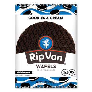 Rip Van Wafels - Single Serve, Cookies and Cream, 1.16 oz Pack, 12/Box (RVWRVW00388) View Product Image