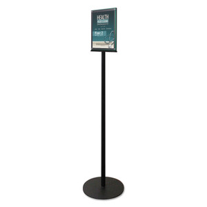 deflecto Double-Sided Magnetic Sign Display, 8.5 x 11 Insert, 56" Tall, Clear/Black (DEF692056) View Product Image