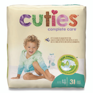 Cuties Premium Jumbo Diapers, Size 4, 22 lbs to 37 lbs, 124/Carton View Product Image