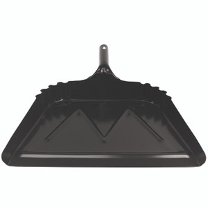 Impact Heavy-Duty Commercial Dust Pan, 16 x 15.5, 5.38" Handle, 20-Gauge Steel, Black View Product Image