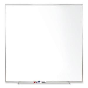Ghent Magnetic Porcelain Whiteboard with Aluminum Frame, 48.5" x 48.5", White Surface, Satin Aluminum Frame View Product Image