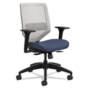 HON Solve Series ReActiv Back Task Chair, Supports Up to 300 lb, 18" to 23" Seat Height, Midnight Seat, Titanium Back, Black Base (HONSVR1AILC90TK) View Product Image