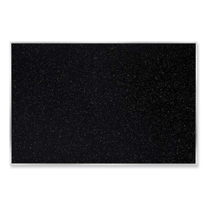 Ghent Aluminum-Frame Recycled Rubber Bulletin Boards, 60.5" x 36.5", Confetti Surface, Satin Aluminum Frame View Product Image