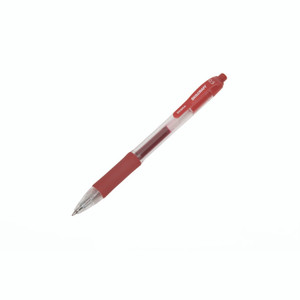 AbilityOne 7520016826564, SKILCRAFT Zebra Gel Pen, Retractable, Fine 0.5 mm, Red Ink, Clear/Red Barrel, Dozen View Product Image