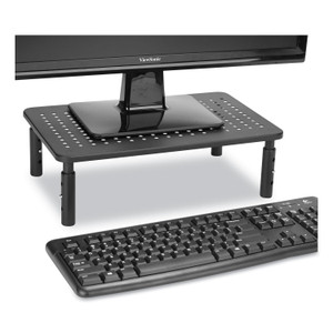 Mind Reader Adjustable Rectangular Monitor Stand, 14" x 9" x 3.25" to 5.25", Black, Supports 44 lbs View Product Image