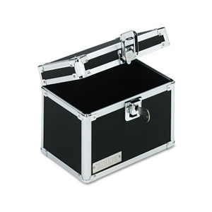 Vaultz Locking Index Card File with Flip Top, Holds 450 4 x 6 Cards, 7 x 5 x 5, Black (IDEVZ01171) View Product Image