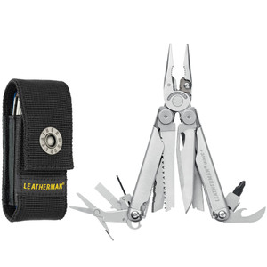 LEATHERMAN, Wave Plus Multitool with Premium Replaceable Wire Cutters, Spring-Action Scissors and Nylon Sheath, Stainless Steel View Product Image